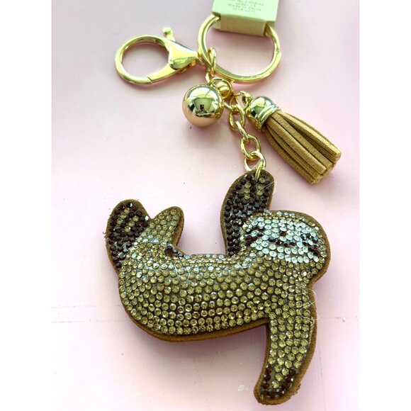 Crystal Avenue Sloth Keychain With Rhinestones & Tassel Charm - Picture 2 of 5